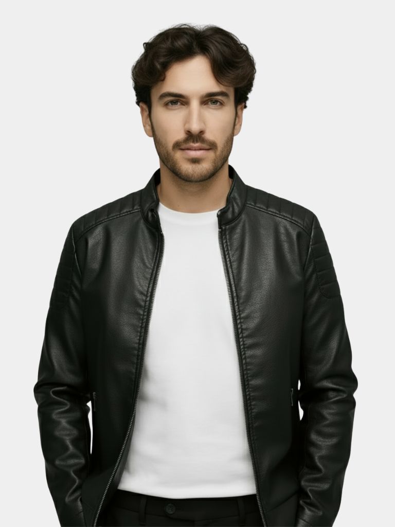 Chaqueta de Cuero Cruzada