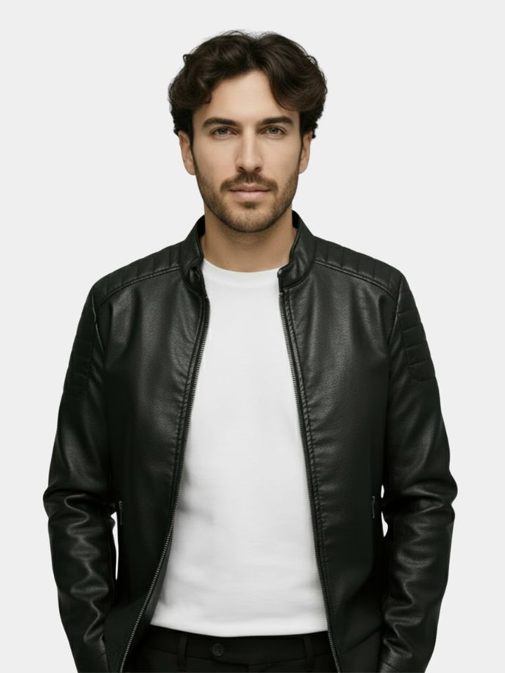 Chaqueta de Cuero Cruzada