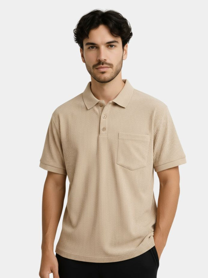 Camisa Texturizada de Manga Corta