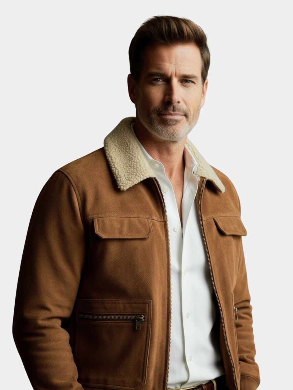 Chaqueta Esencial de Suede con Forro Polar