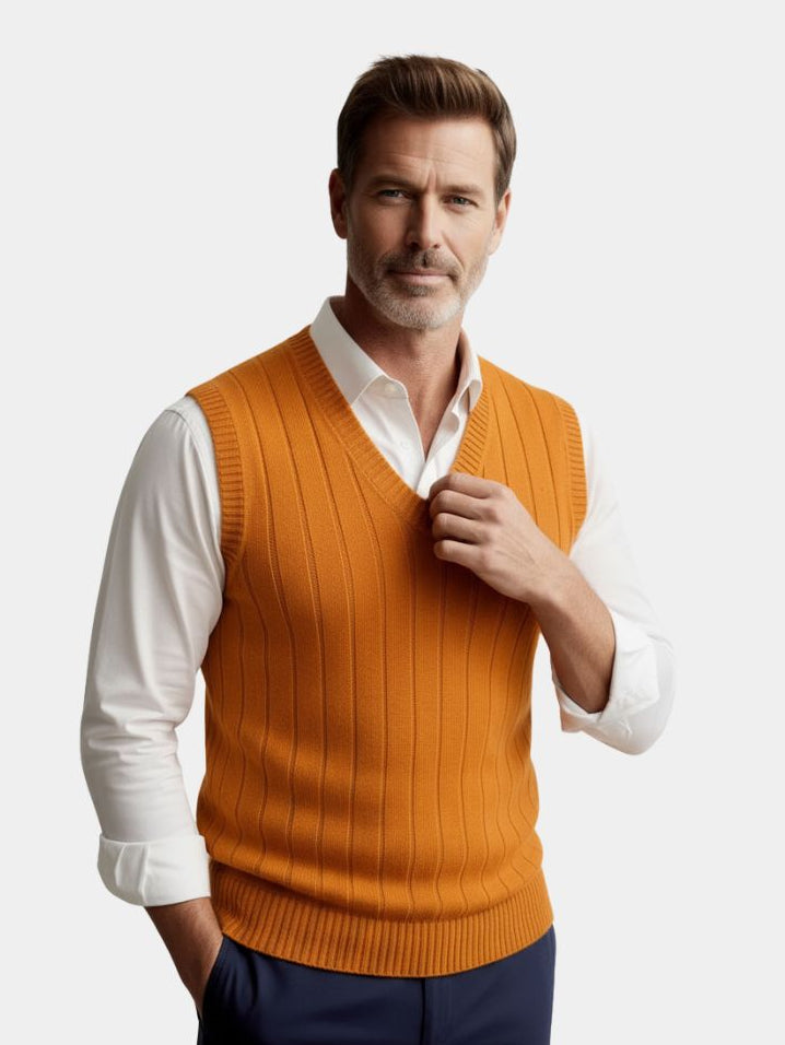 Chaleco de Suéter Pullover 100% Lana Merino