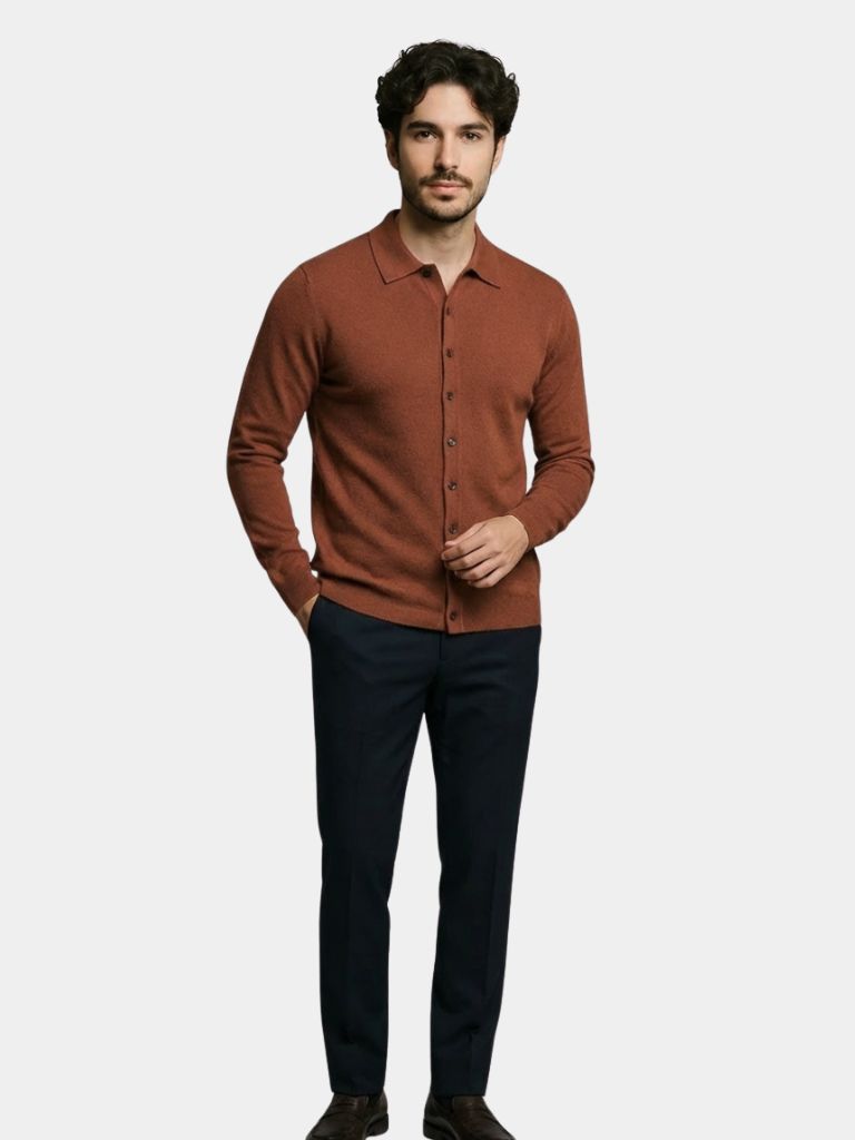 Cashmere Polo Cardigan