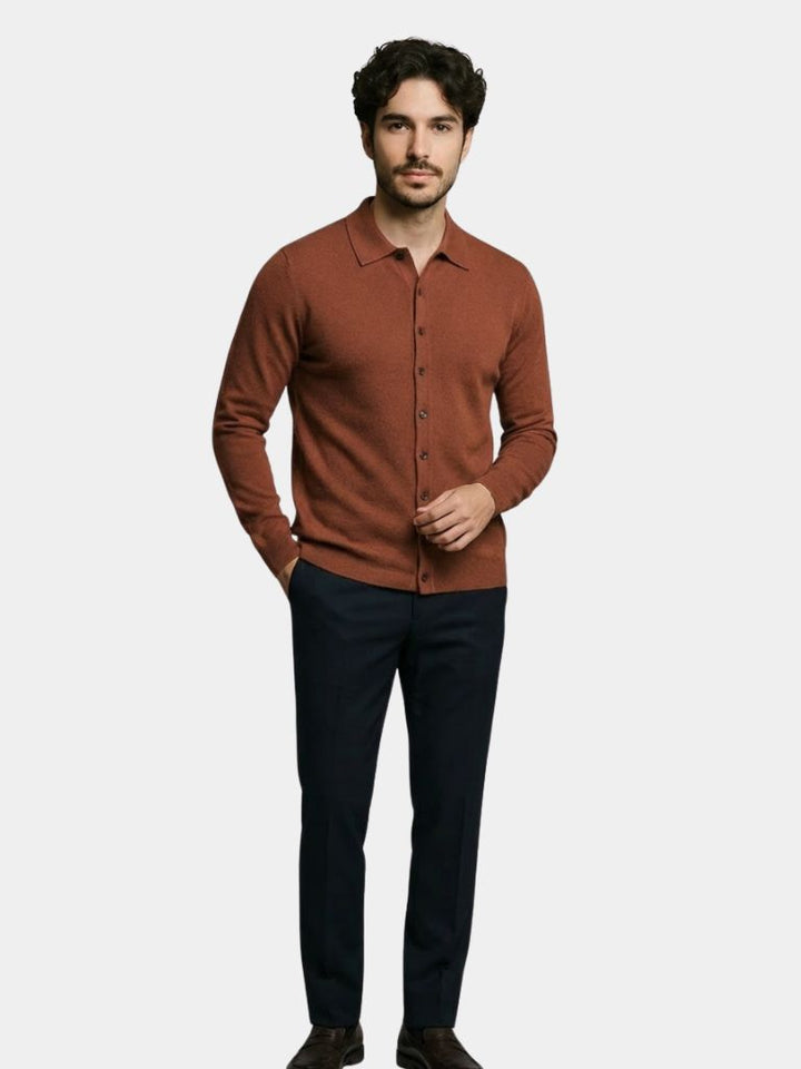 Cashmere Polo Cardigan
