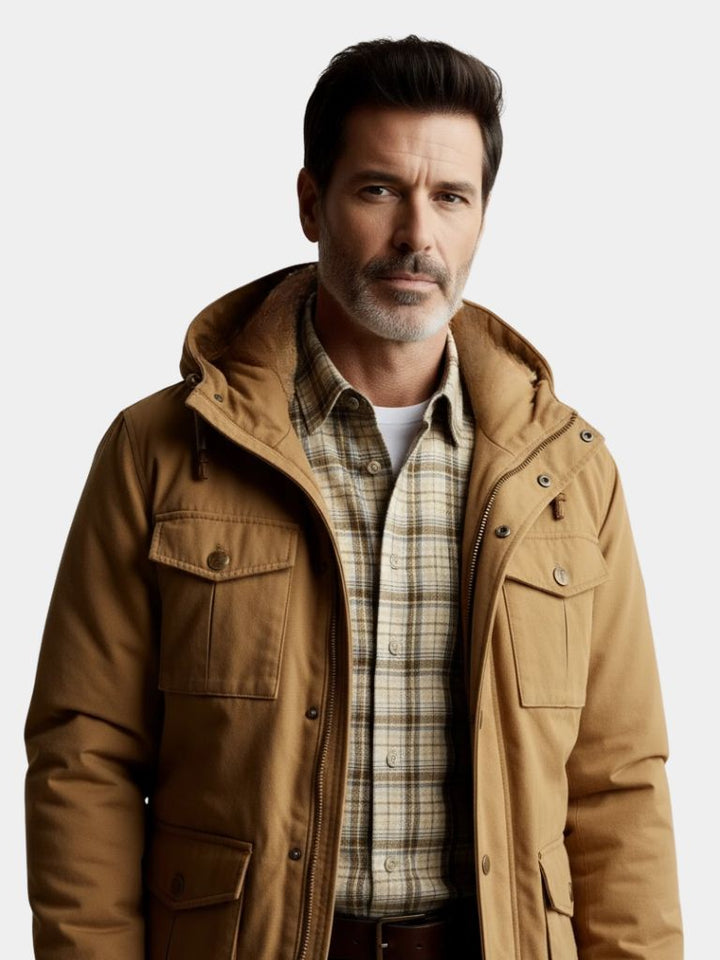 Chaqueta Bomber con Capucha y Forro Polar