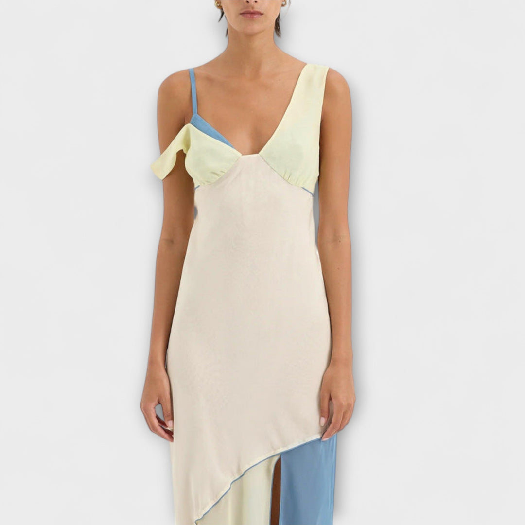 Alora - Vestido midi Thames con detalles de inserción
