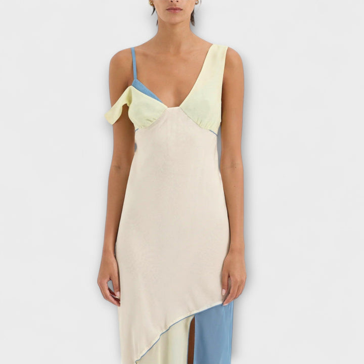 Alora - Vestido midi Thames con detalles de inserción