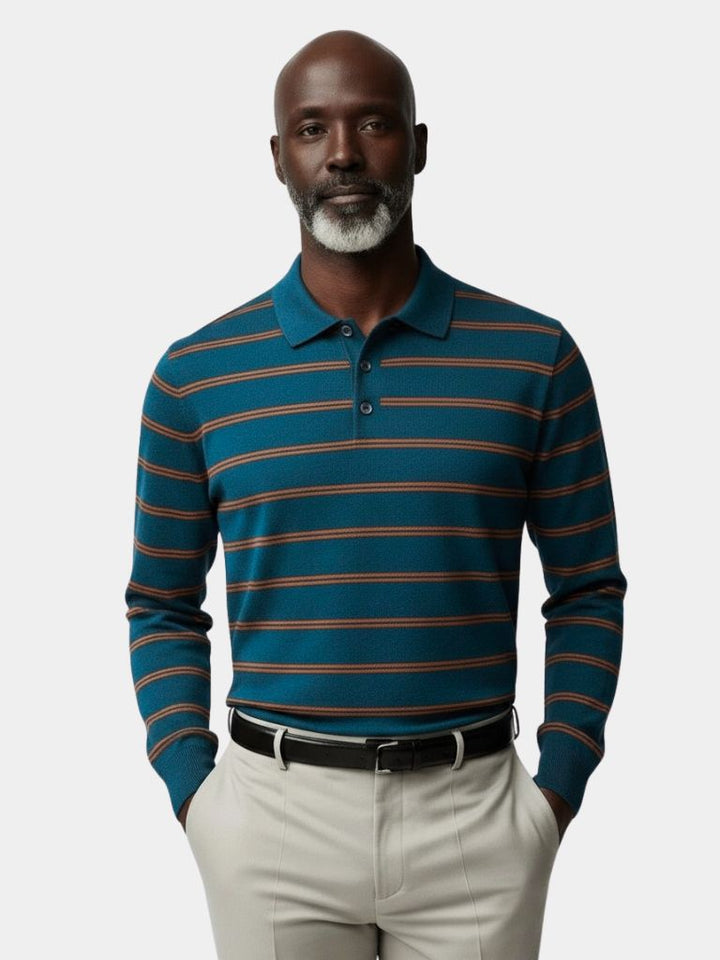 Marino Sunset Striped Polo