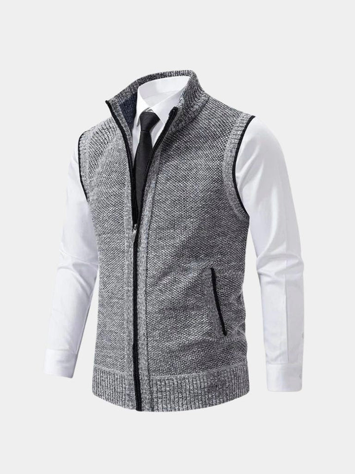 Chaleco Elegante de Punto con Cierre Completo