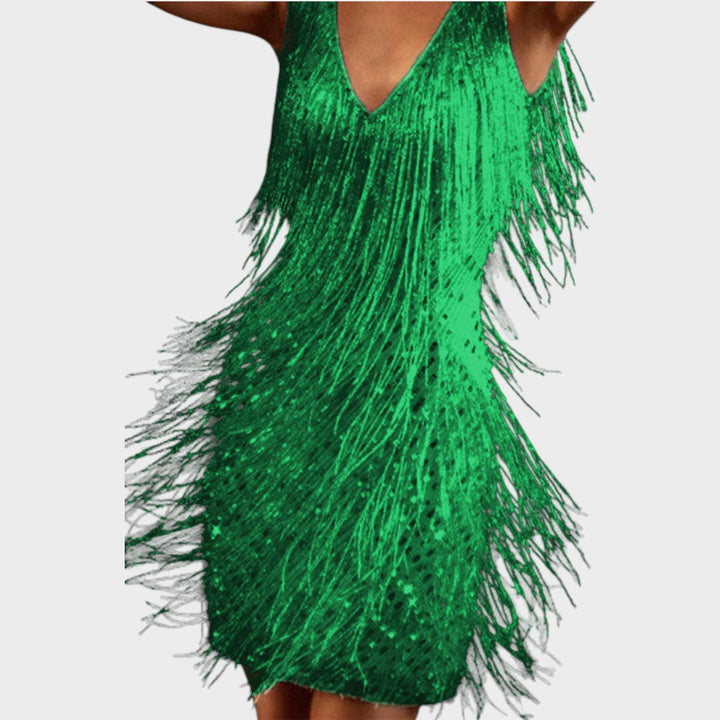 Tasa - Vestido mini festivo con flecos