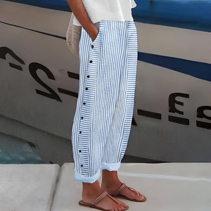 Dagny | Pantalones de Verano Elegantes a Rayas