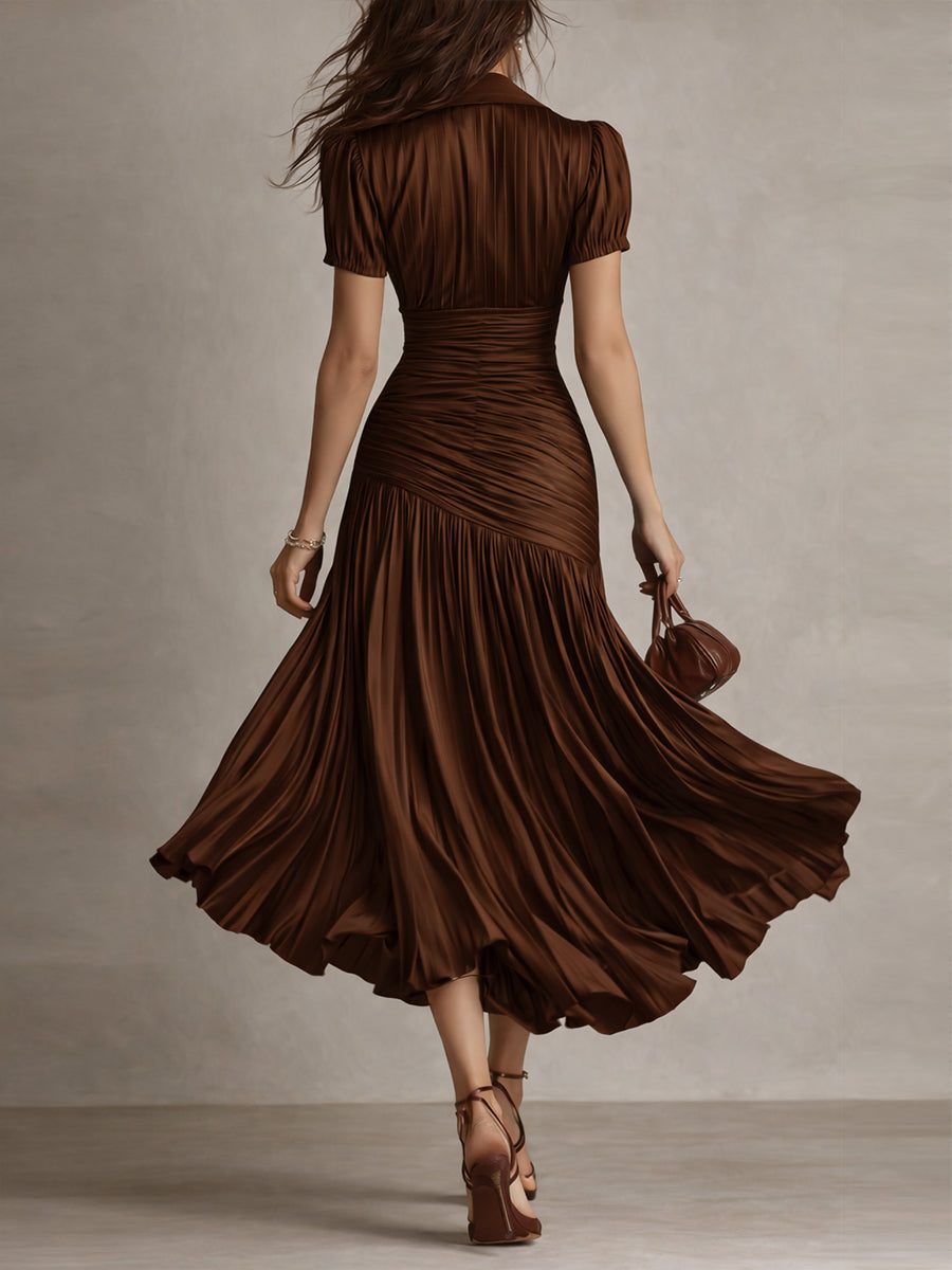 Adriana | Vestido Midi de Satén a Rayas