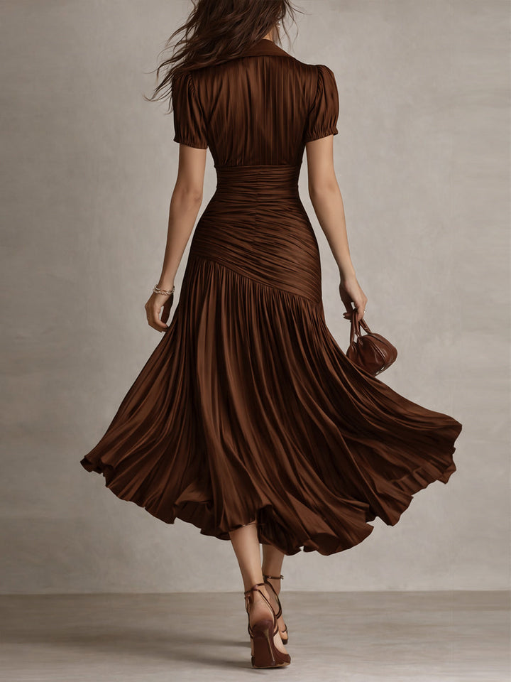 Adriana | Vestido Midi de Satén a Rayas