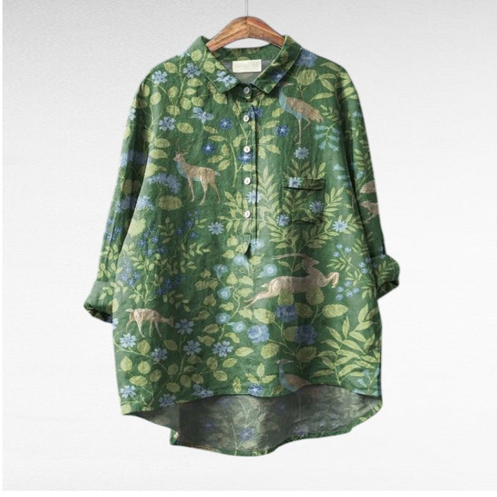 Blusa floral artística