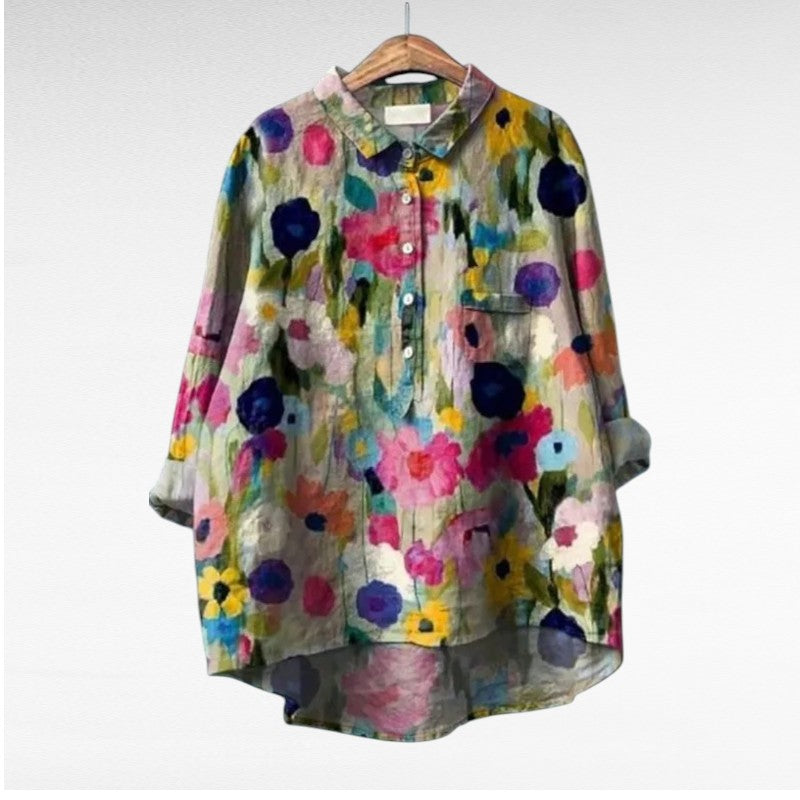 Blusa floral artística