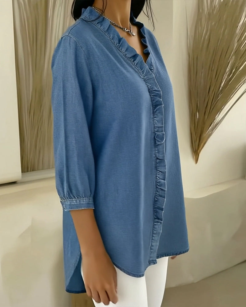 Camisa elegante con volantes