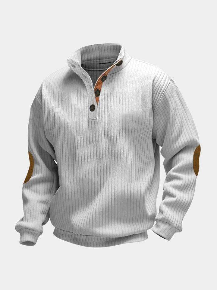 Suéter Henley de Cuello Alto Elegante