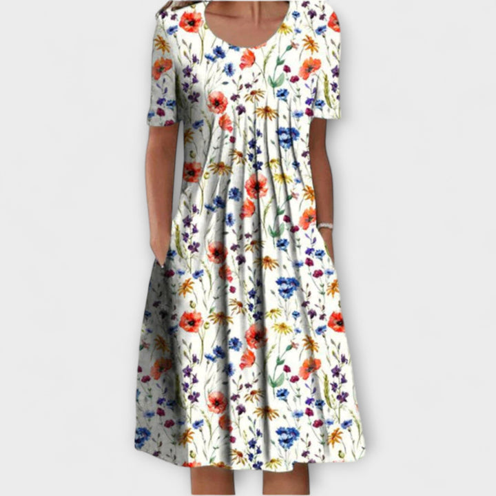 Emelie – Vestido plisado elegante con control de abdomen