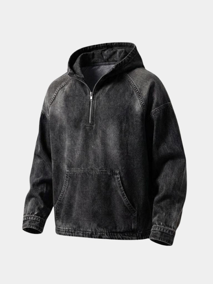 Chaqueta de Mezclilla Artisan con Capucha y Cierre de Cuarto