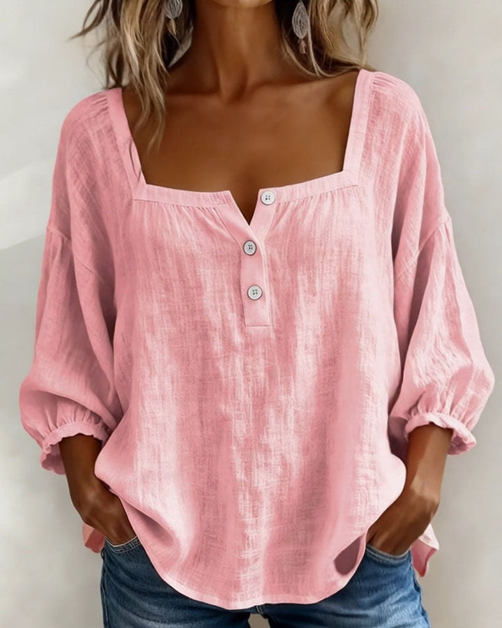 Blusa elegante de escote cuadrado