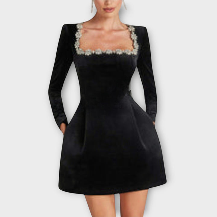 Wren - Vestido mini de terciopelo con adornos