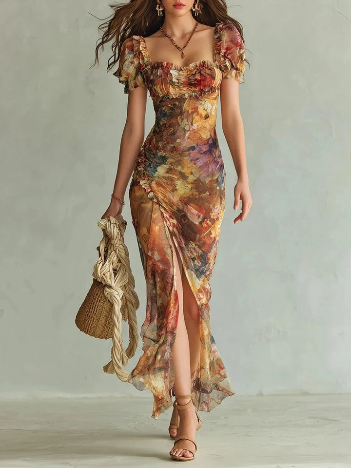Alina | Vestido Maxi Floral Elegancia Atemporal