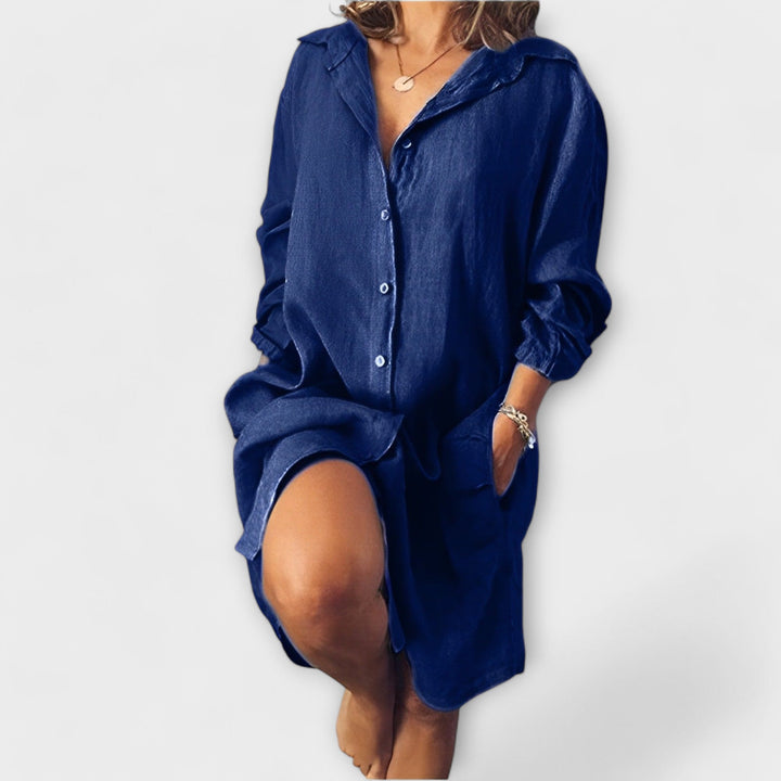 Blusa de lino casual para uso diario