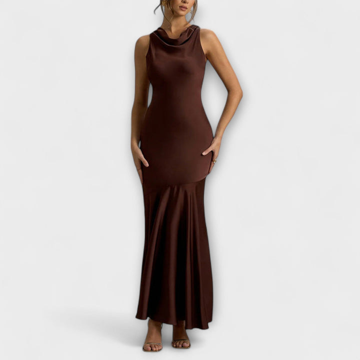 Lennon - Elegantes maxi vestido de seda
