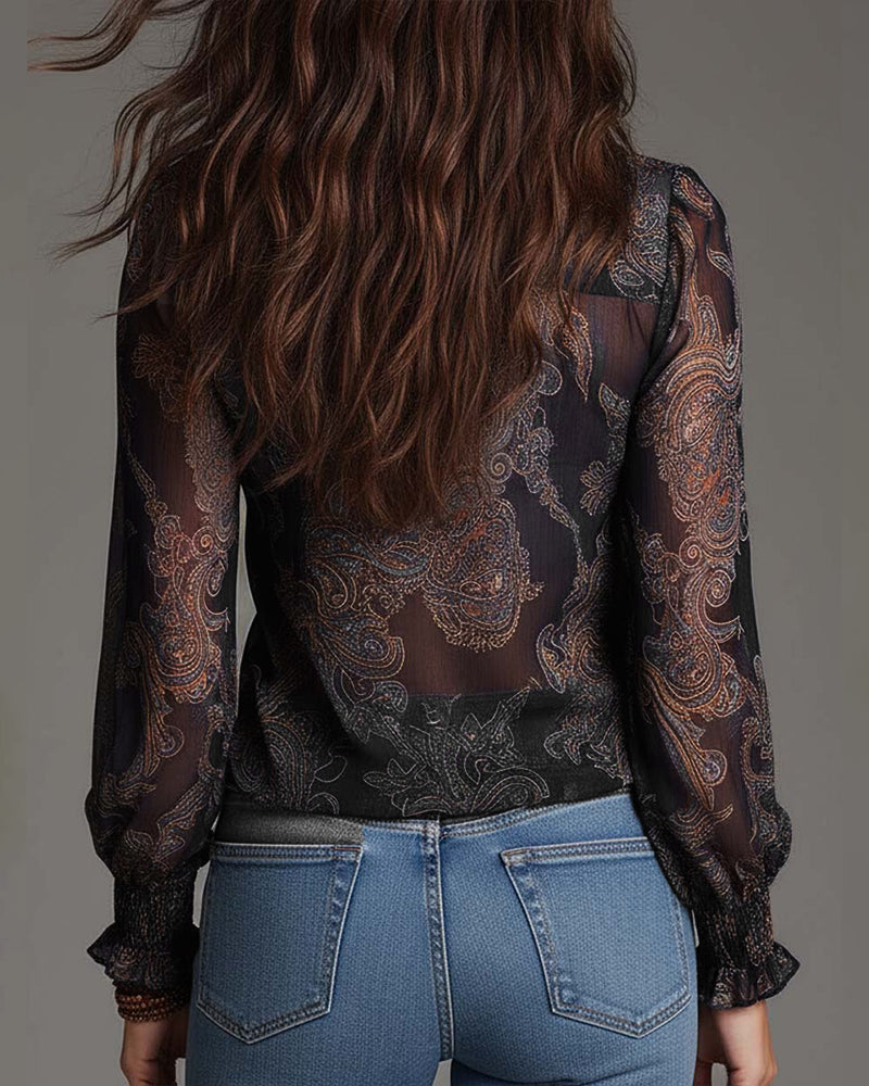 Katie™ | Blusa elegante con media cremallera y volantes