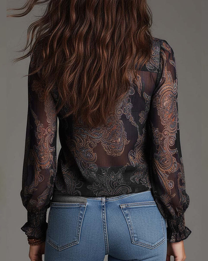 Katie™ | Blusa elegante con media cremallera y volantes