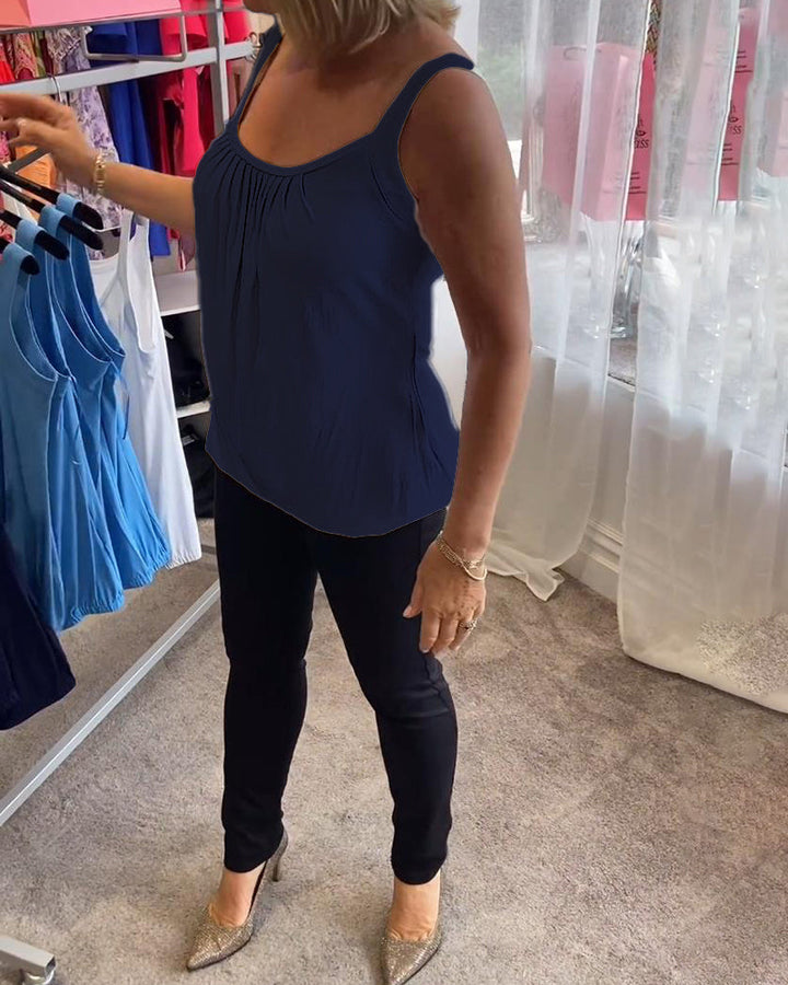 Robin™ | Top de verano sin mangas con cuello redondo