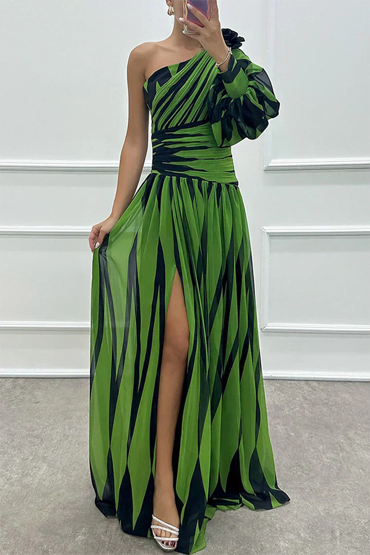 Hazel™ | Vestido Maxi Elegante a Rayas con Hombro al Descubierto