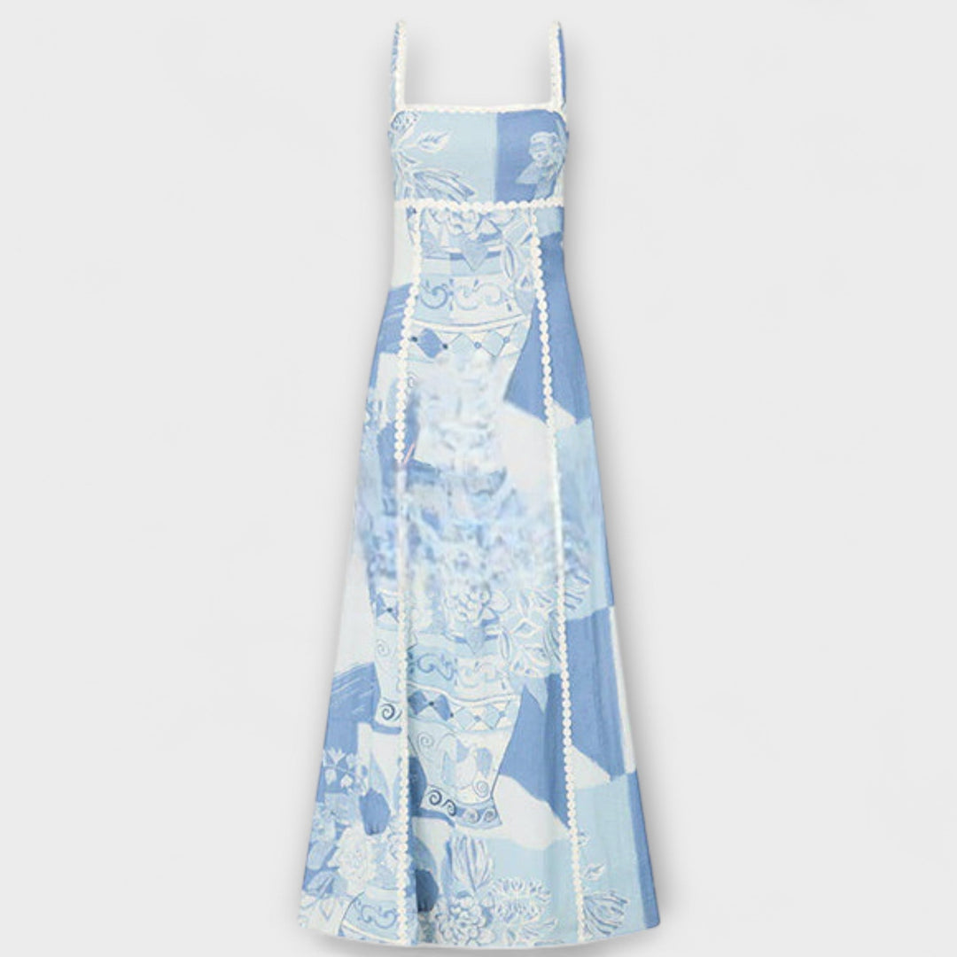 Terazza Ric Rac - Maxi vestido de lino con corte amplio