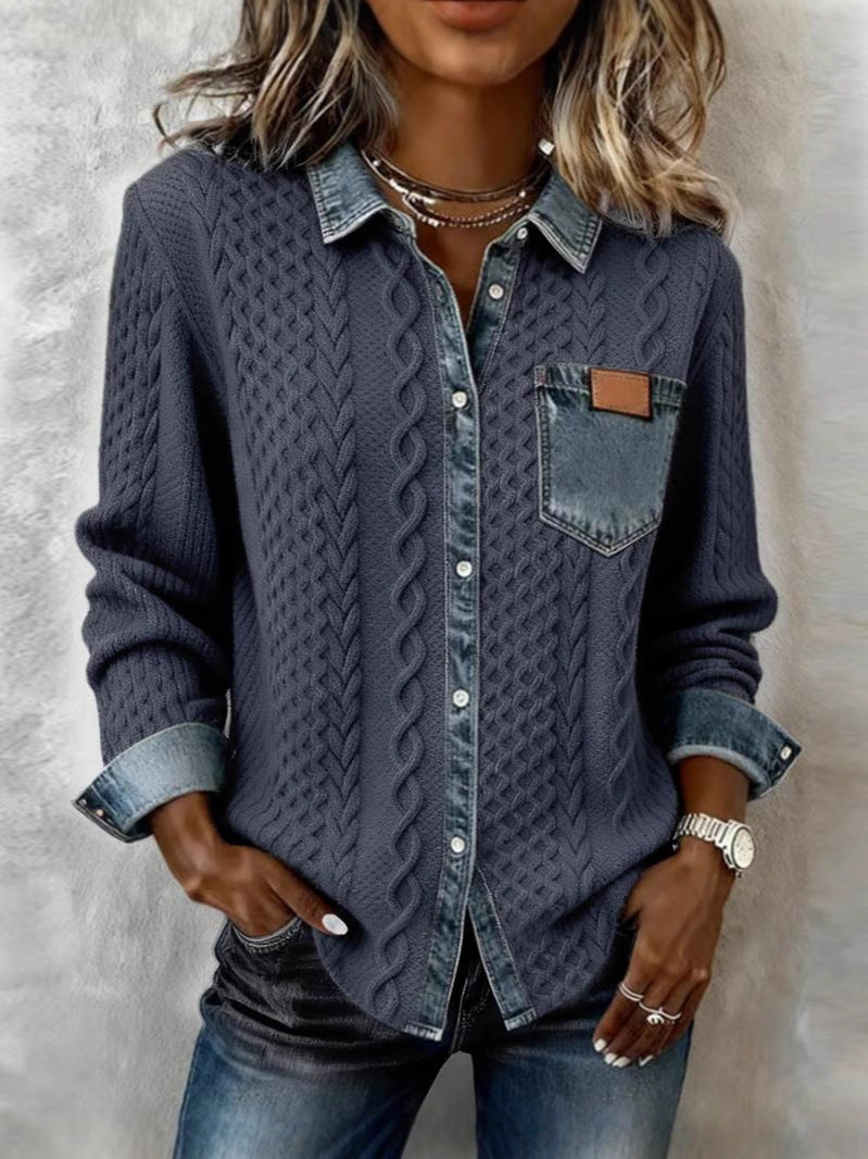 Makayla™ | Camisa de malla con contraste