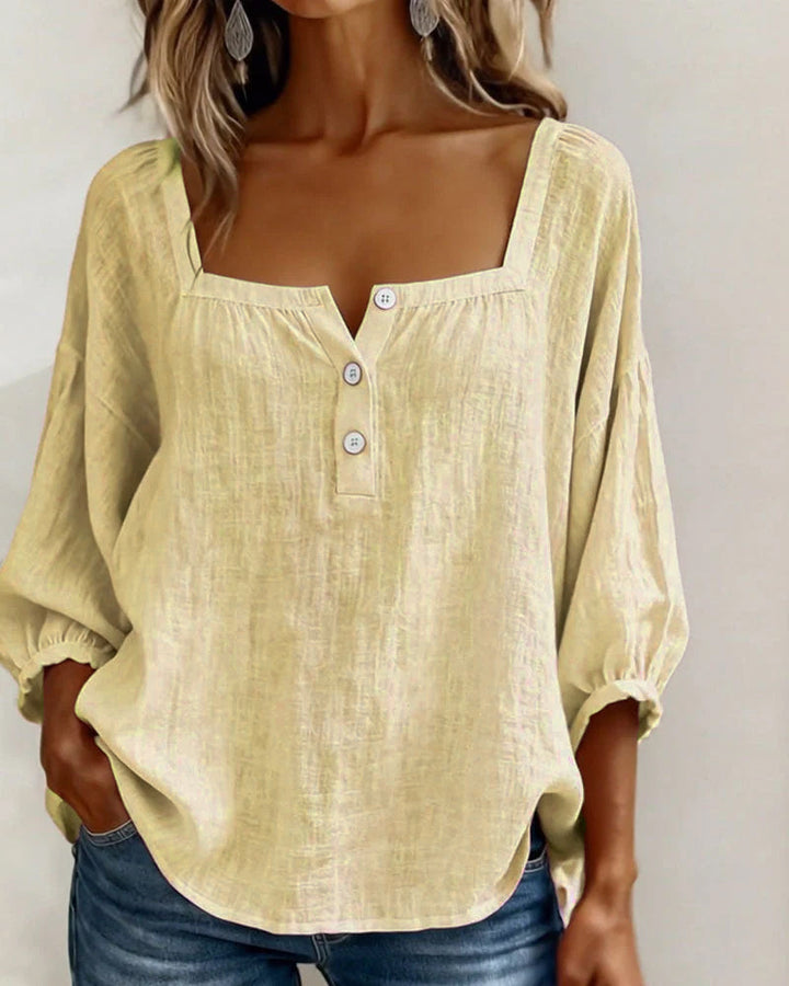Blusa elegante de escote cuadrado
