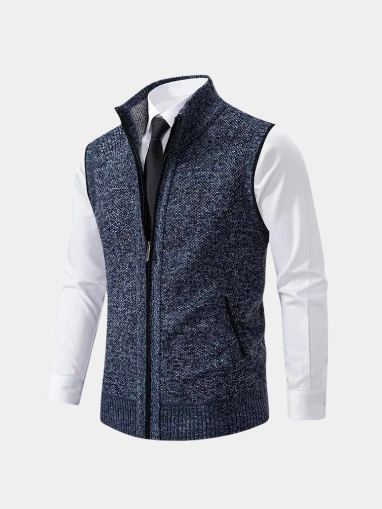 Chaleco Elegante de Punto con Cierre Completo