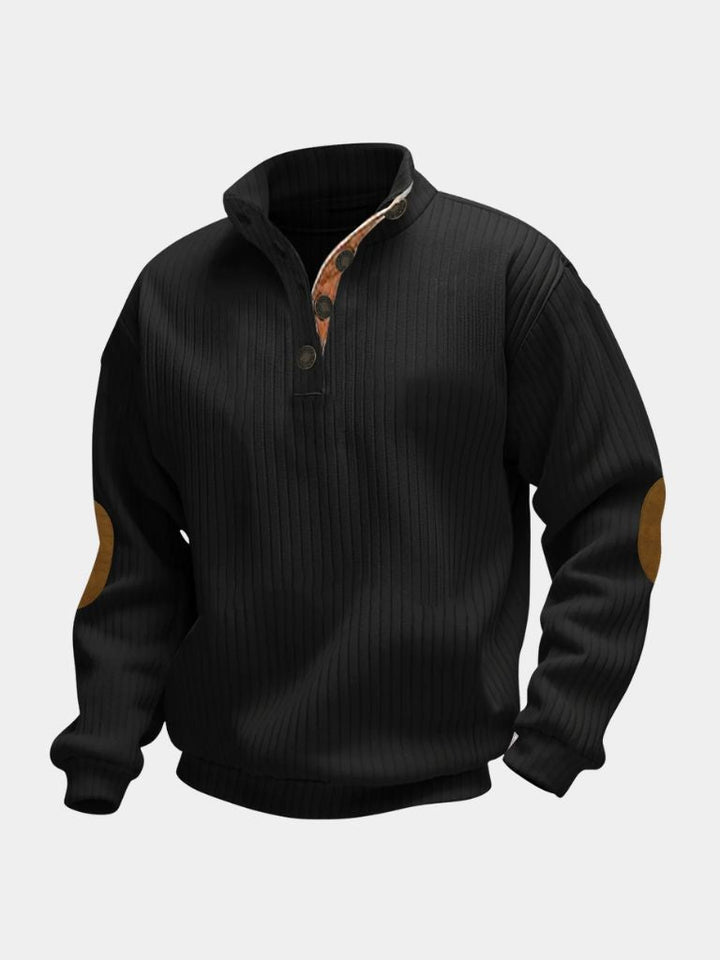 Suéter Henley de Cuello Alto Elegante