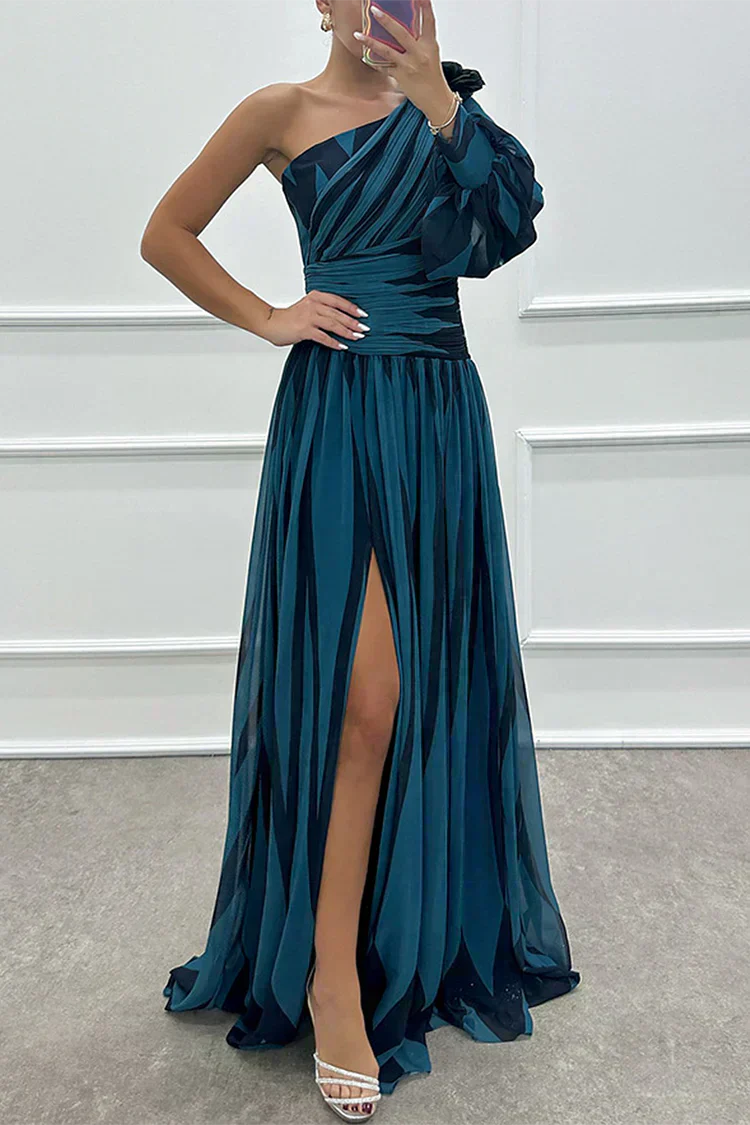 Hazel™ | Vestido Maxi Elegante a Rayas con Hombro al Descubierto