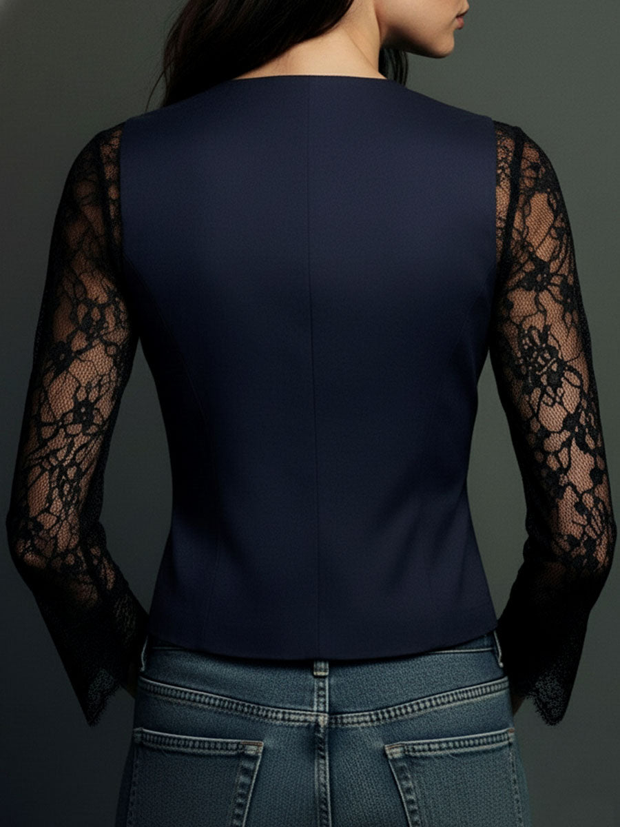 Claudia · Blazer Negro con Encaje