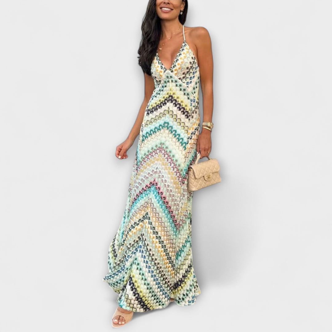 Remi - Maxi vestido con patrón de espiga colorido de Missoni