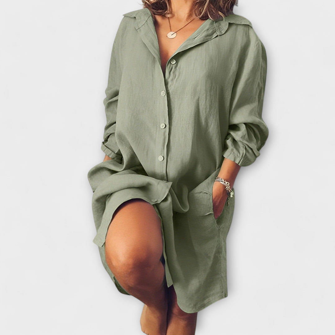 Blusa de lino casual para uso diario