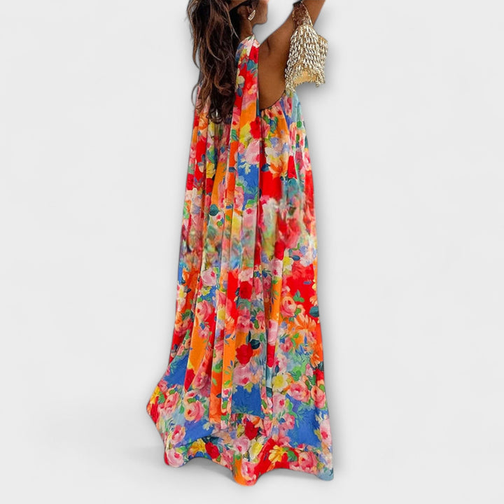 Harlow - Maxi vestido con estampado floral y hombros al descubierto