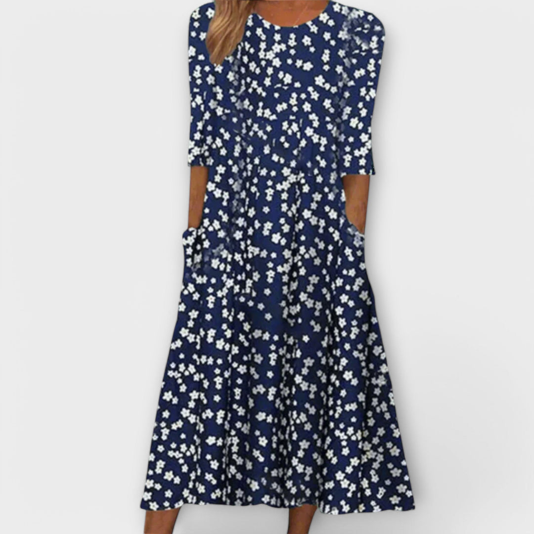 Paula - Vestido floral elegante de tela premium