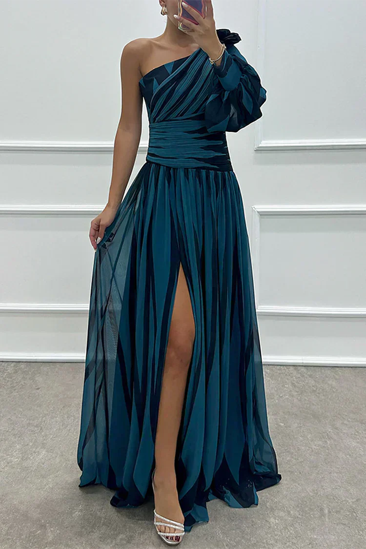 Hazel™ | Vestido Maxi Elegante a Rayas con Hombro al Descubierto