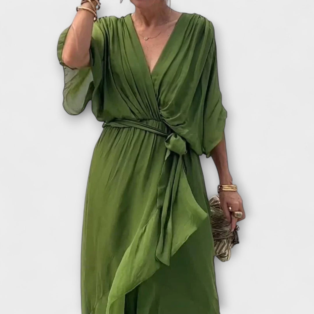 Amoura - Vestido de gasa con escote en V