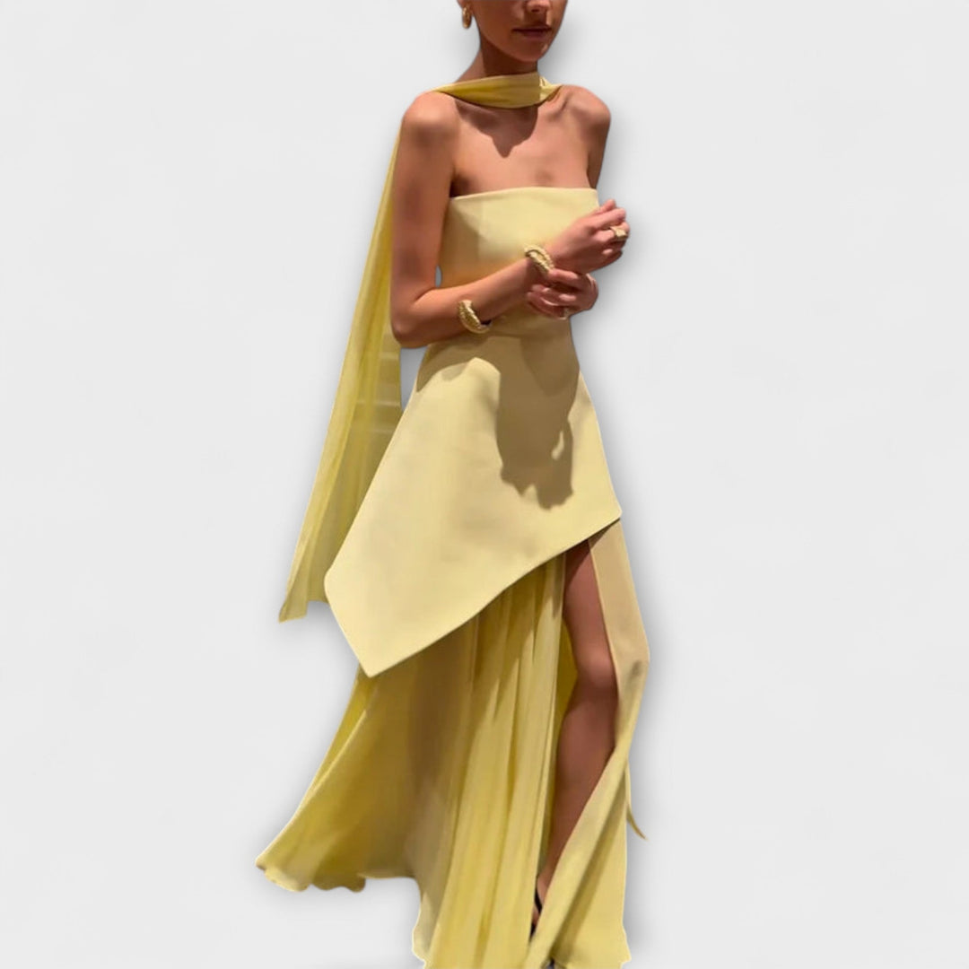 Goldie - Vestido maxi de chifón