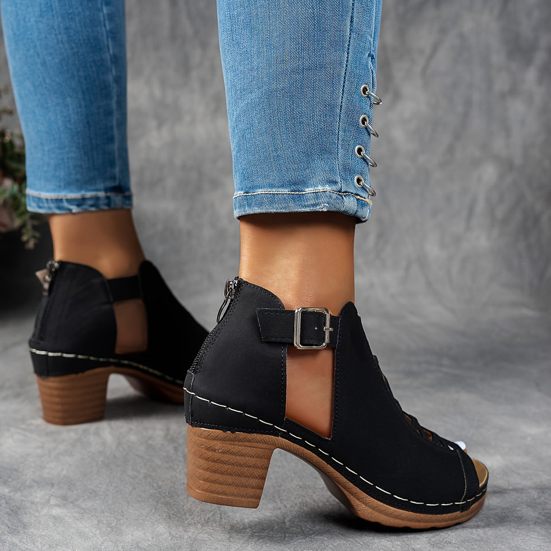 Nessa - Sandalias con Tacón de Rejilla