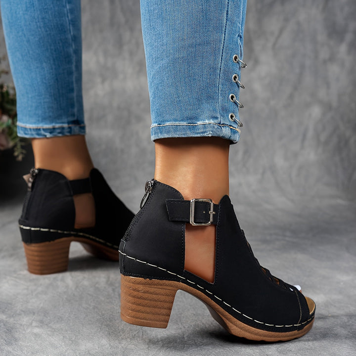 Nessa - Sandalias con Tacón de Rejilla