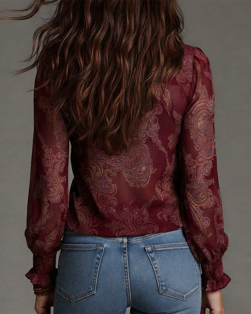 Katie™ | Blusa elegante con media cremallera y volantes