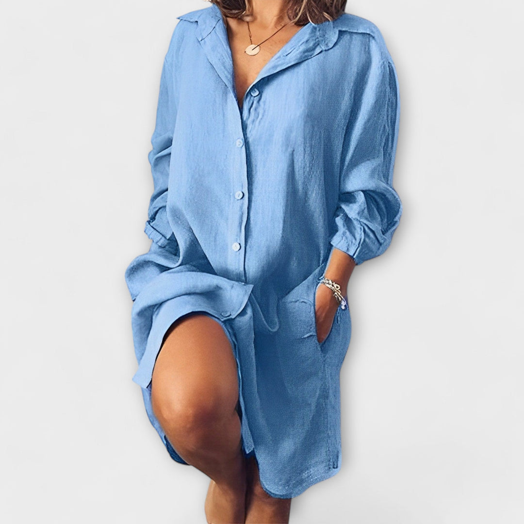 Blusa de lino casual para uso diario
