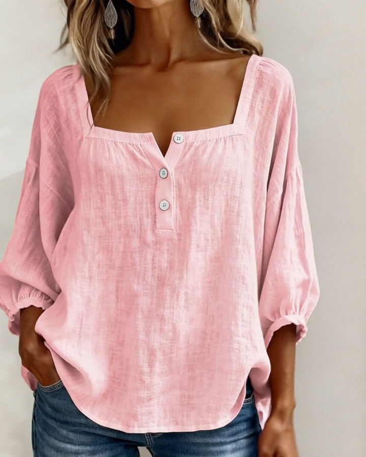 Blusa elegante de escote cuadrado